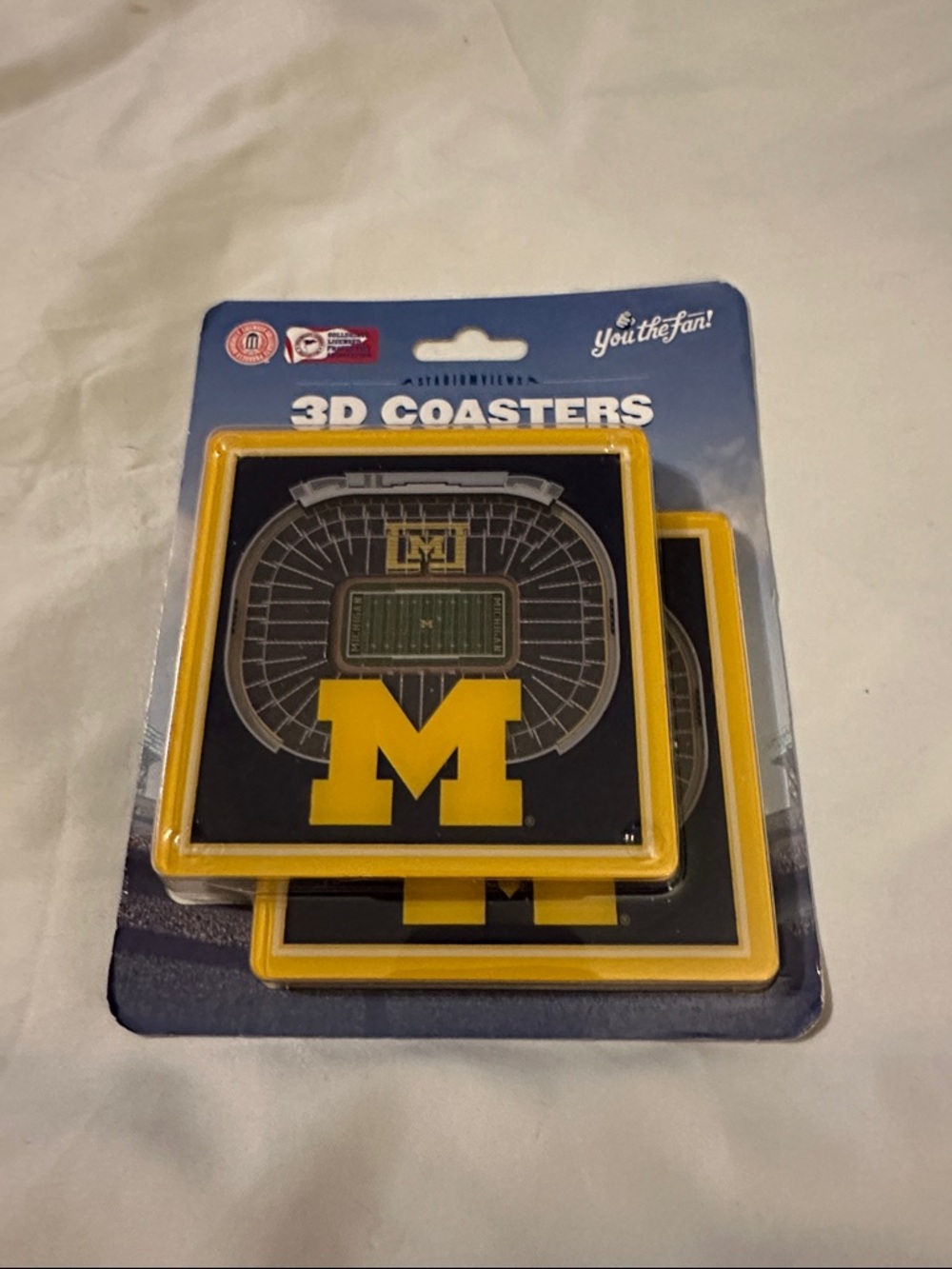 Official 3D Stadium Coaster Set - Yellow and Blue